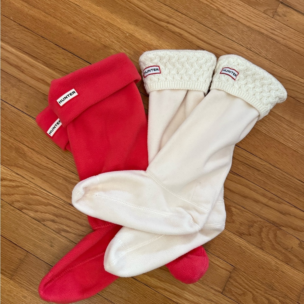 Hunter Red and Cream Boot Socks